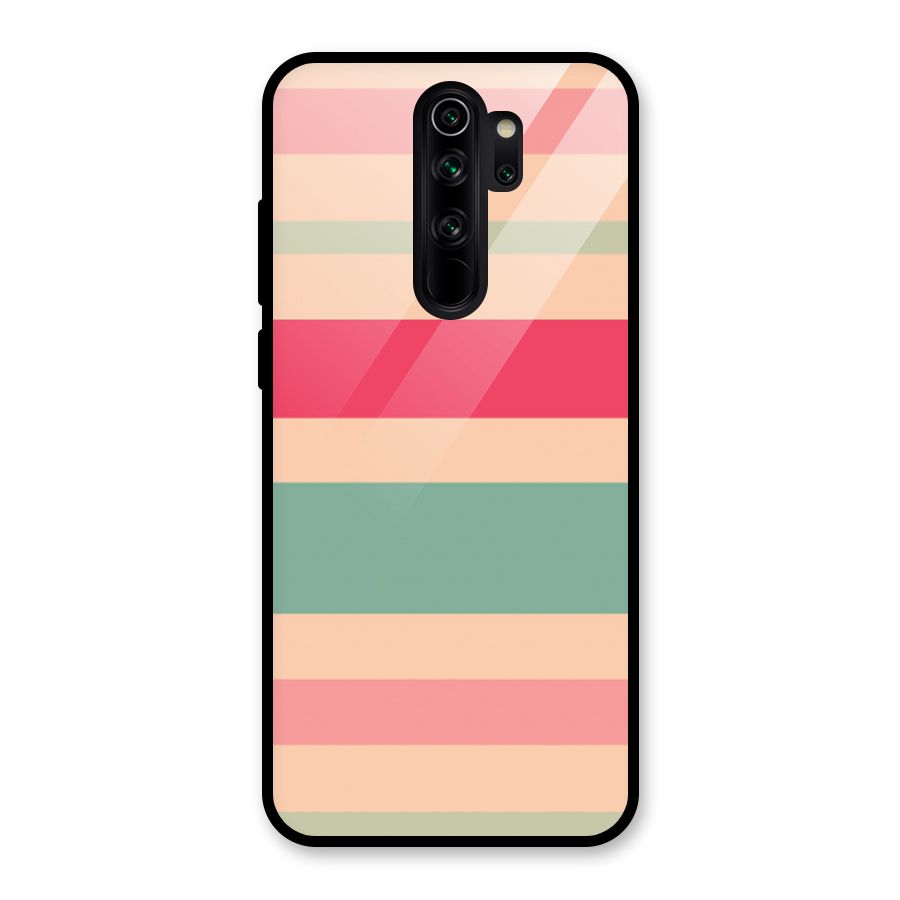Pastel Stripes Vintage Glass Back Case for Redmi Note 8 Pro