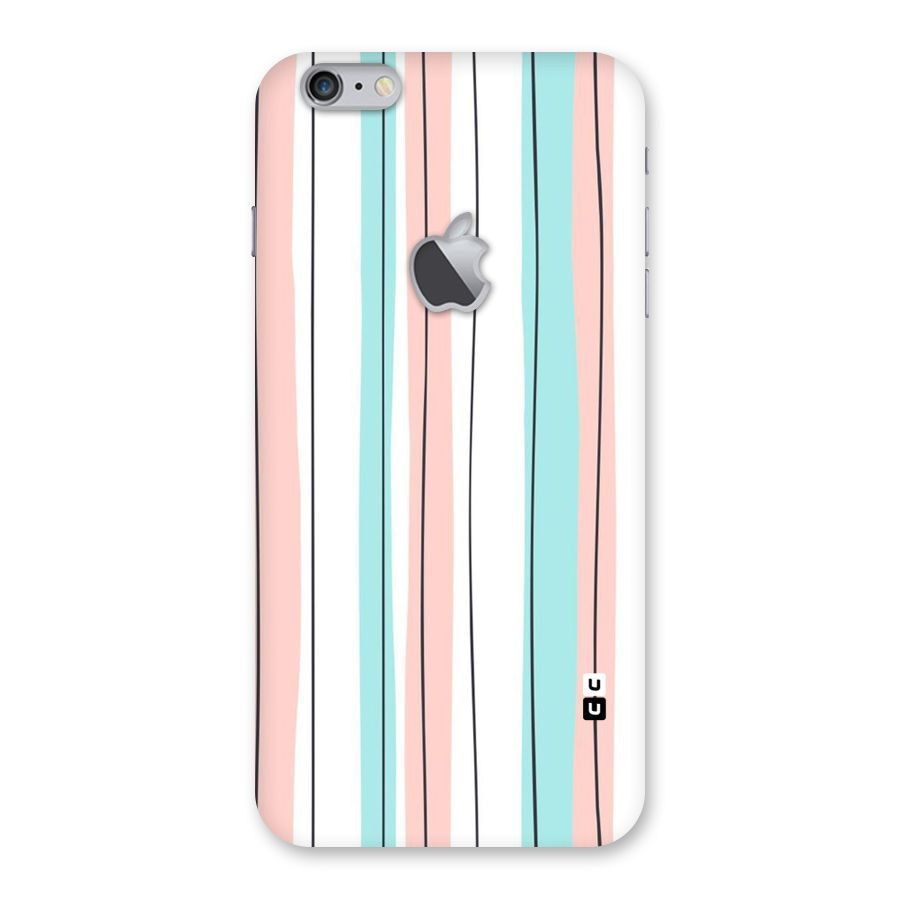 Pastel Tri Stripes Back Case for iPhone 6 Plus 6S Plus Logo Cut
