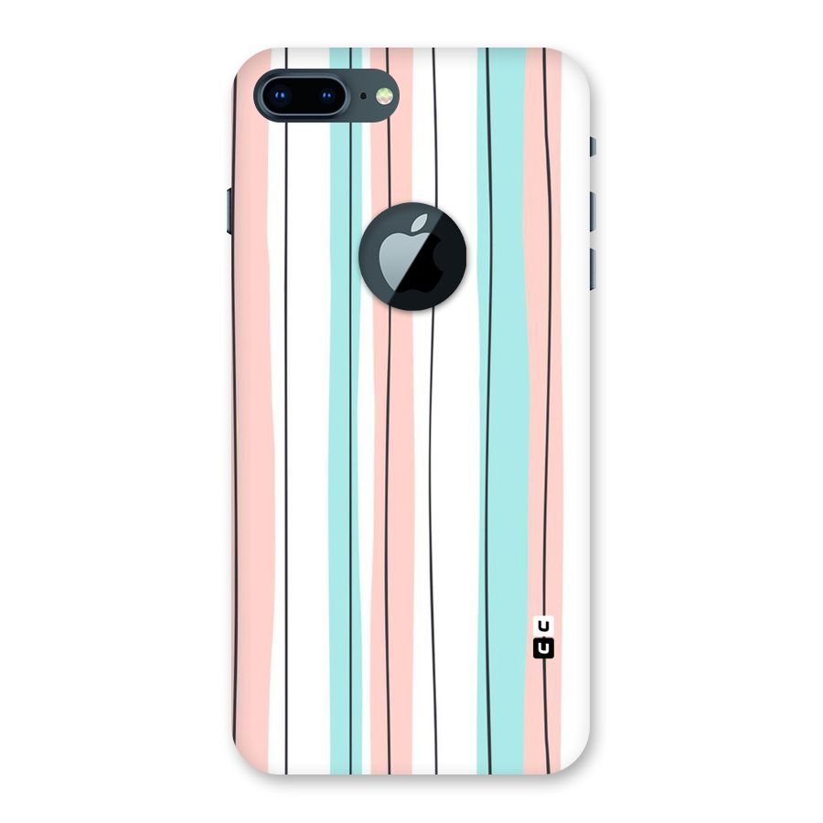 Pastel Tri Stripes Back Case for iPhone 7 Plus Logo Cut