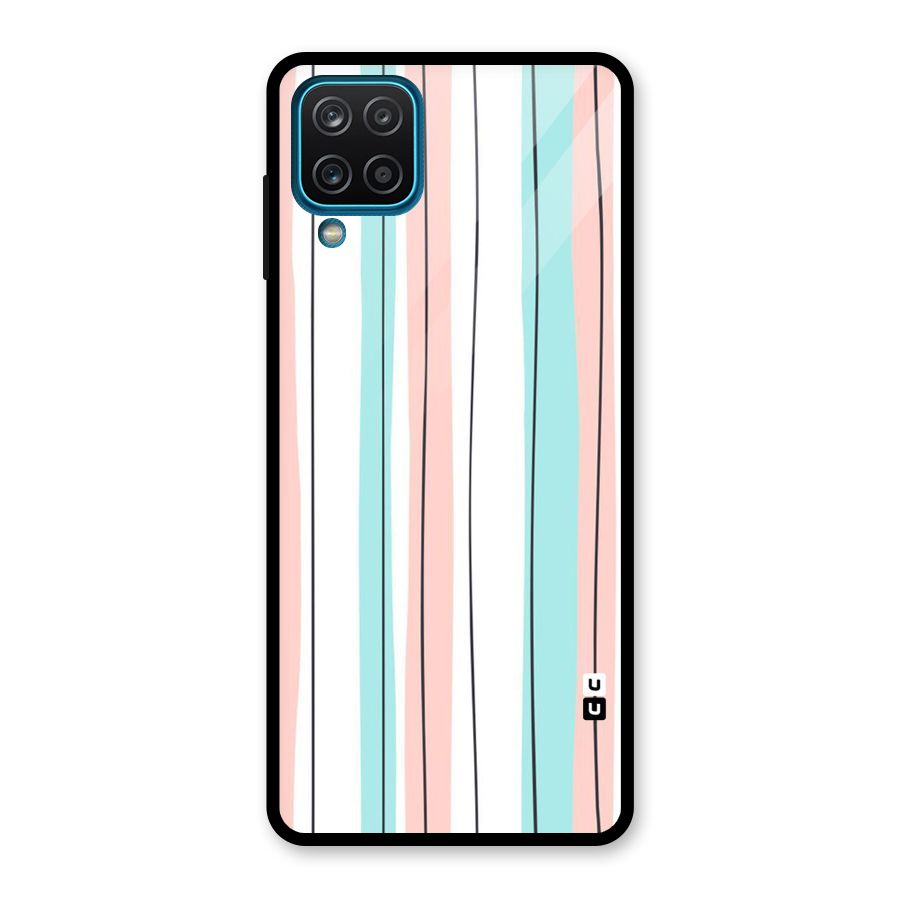 Pastel Tri Stripes Glass Back Case for Galaxy A12