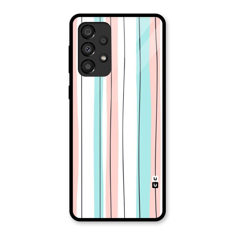 Pastel Tri Stripes Glass Back Case for Galaxy A33 5G