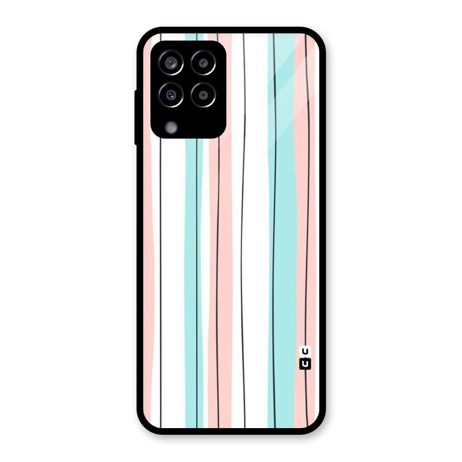 Pastel Tri Stripes Glass Back Case for Galaxy M33