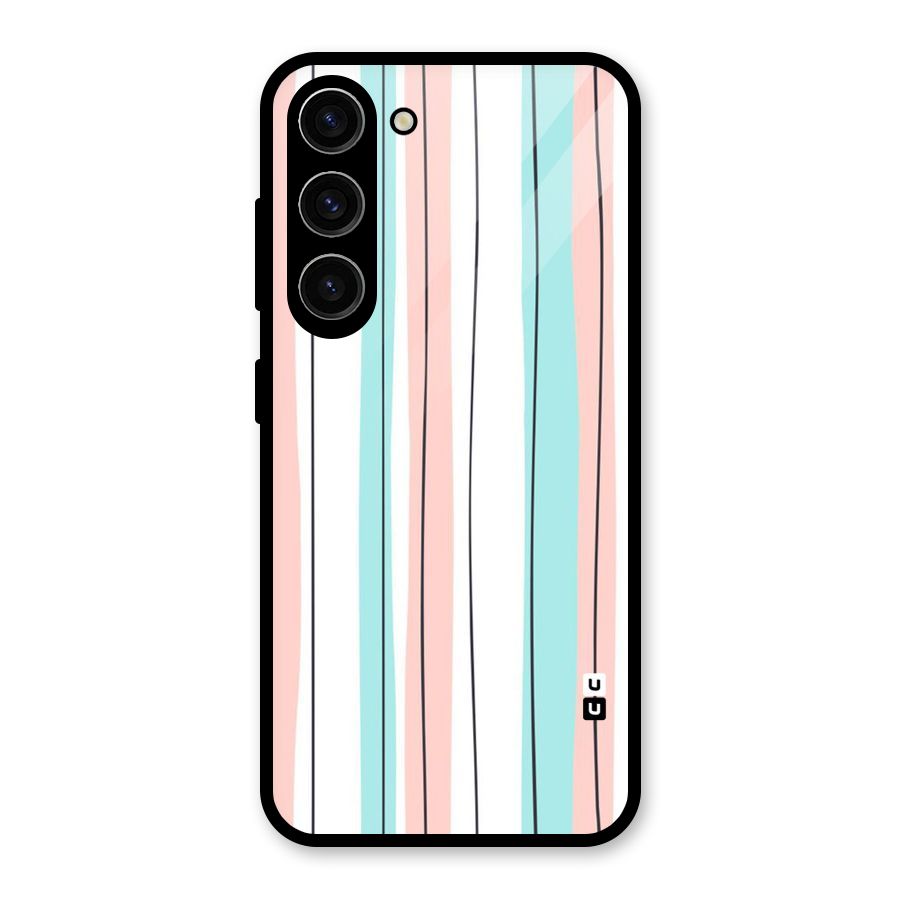 Pastel Tri Stripes Glass Back Case for Galaxy S23