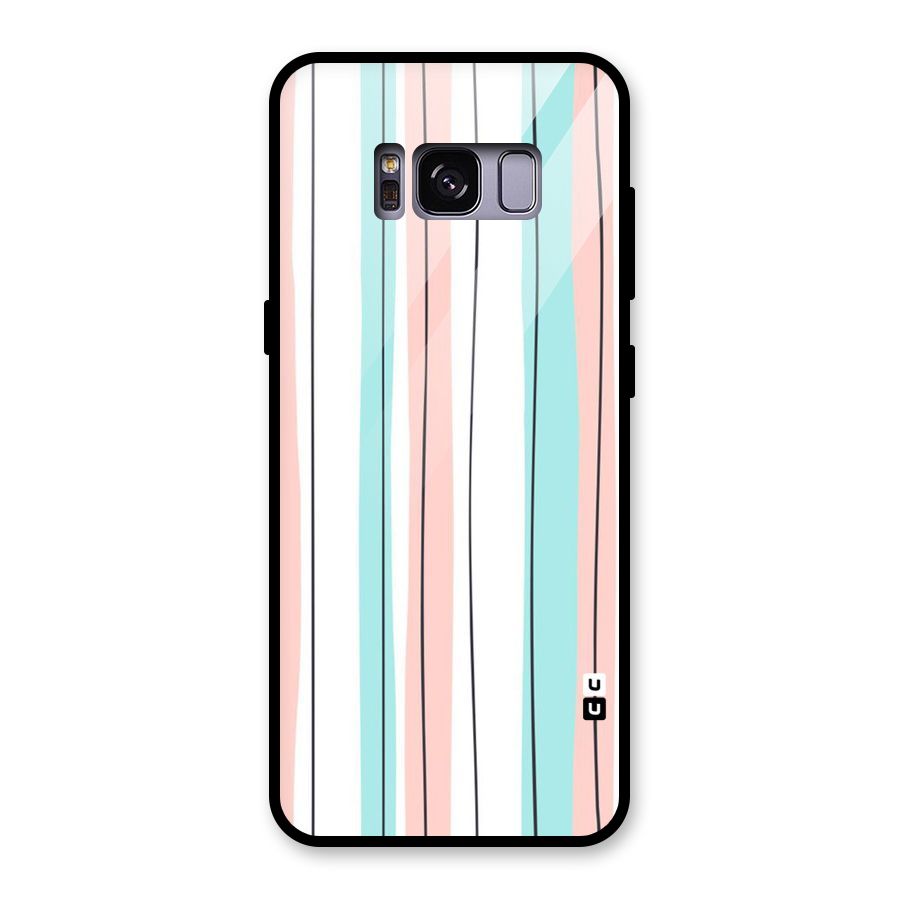 Pastel Tri Stripes Glass Back Case for Galaxy S8