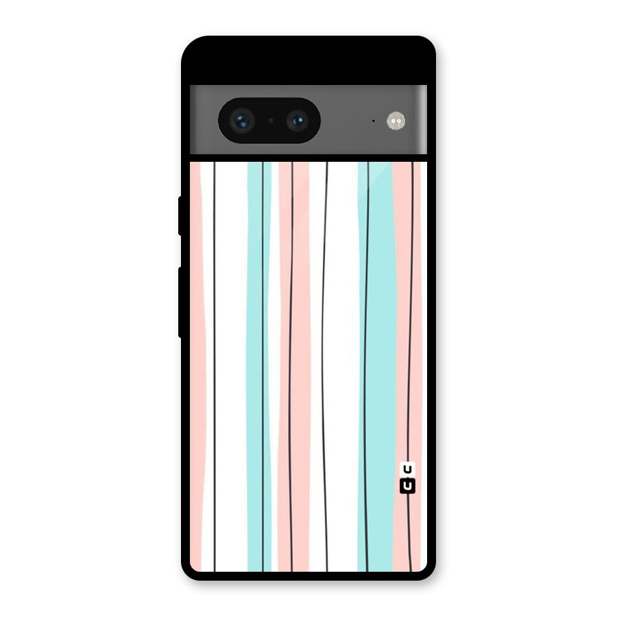 Pastel Tri Stripes Glass Back Case for Google Pixel 7
