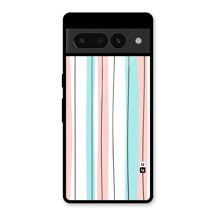 Pastel Tri Stripes Glass Back Case for Google Pixel 7 Pro