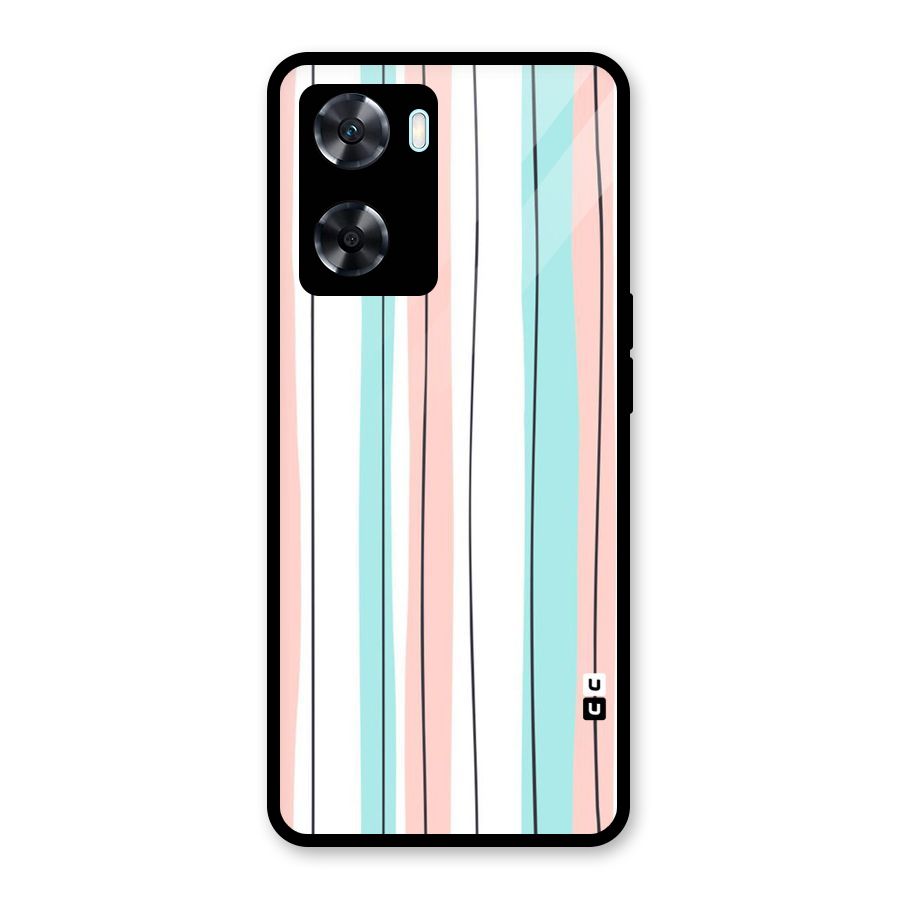 Pastel Tri Stripes Glass Back Case for Oppo A77