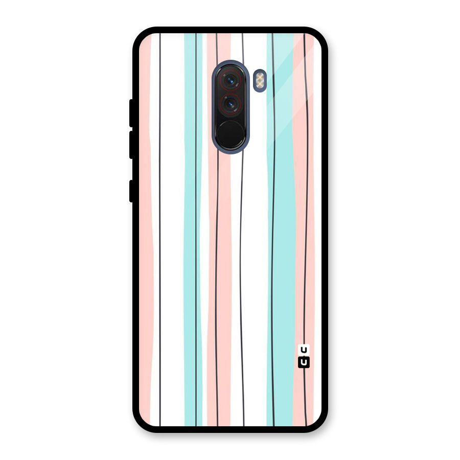 Pastel Tri Stripes Glass Back Case for Poco F1