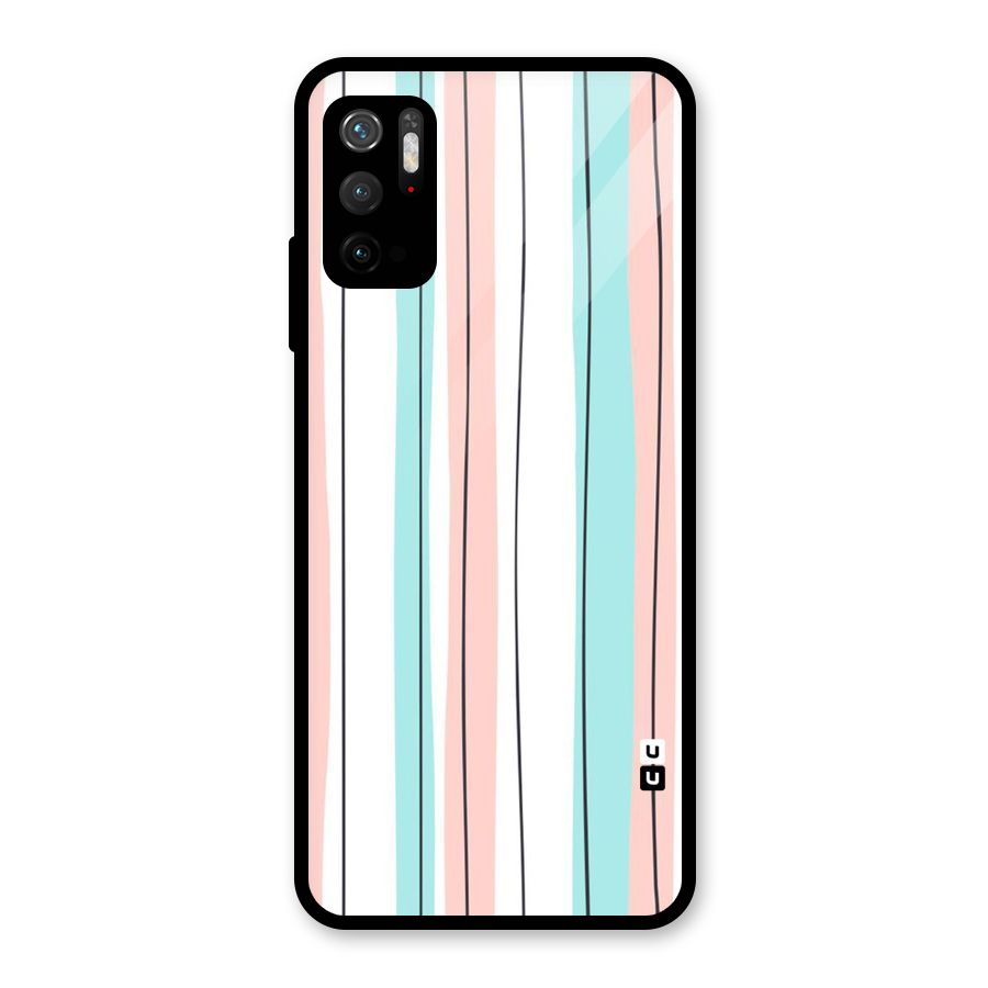 Pastel Tri Stripes Glass Back Case for Poco M3 Pro 5G
