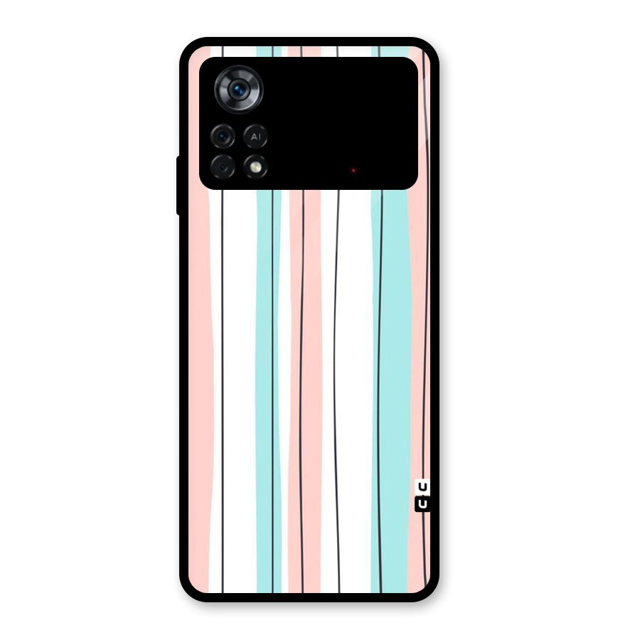 Pastel Tri Stripes Glass Back Case for Poco X4 Pro 5G