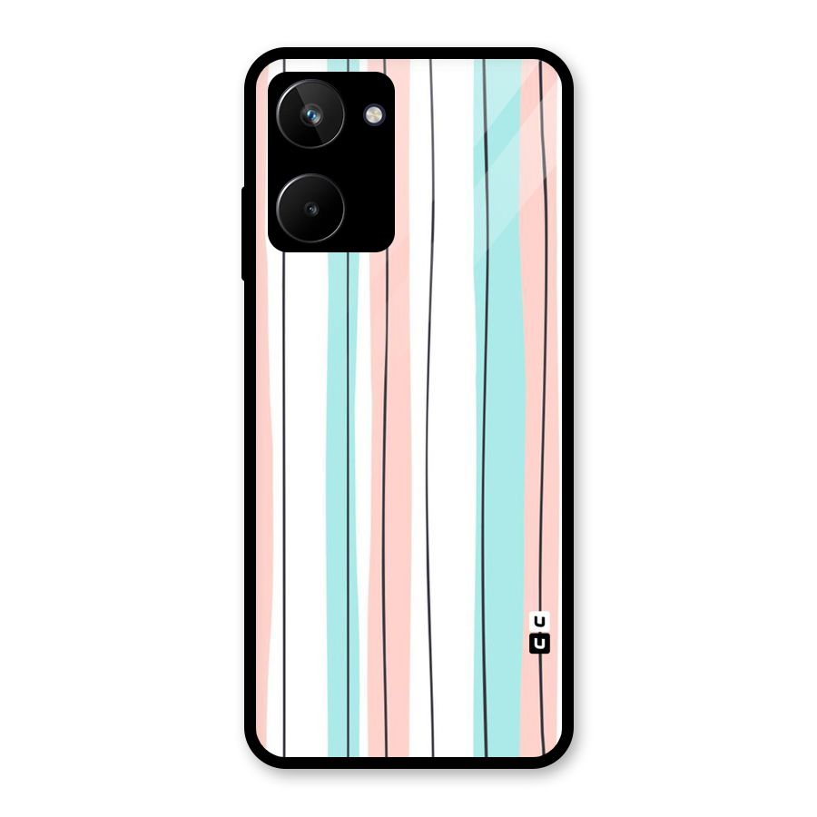 Pastel Tri Stripes Glass Back Case for Realme 10