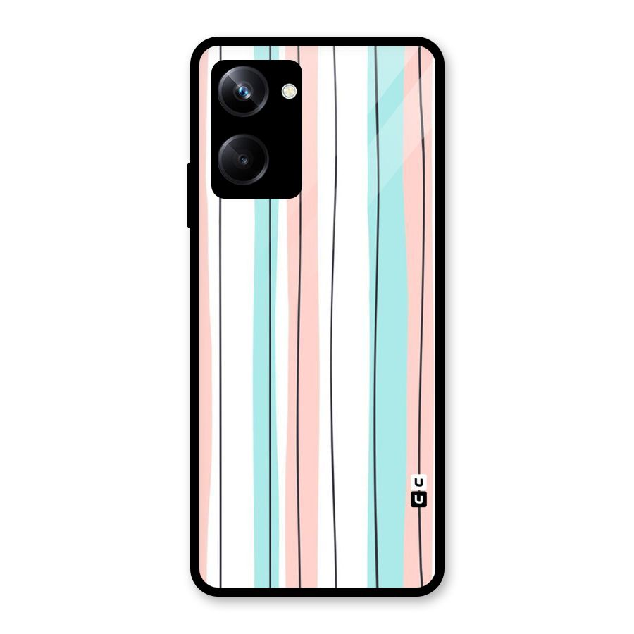 Pastel Tri Stripes Glass Back Case for Realme 10 Pro