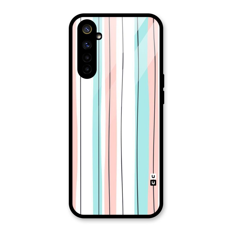 Pastel Tri Stripes Glass Back Case for Realme 6