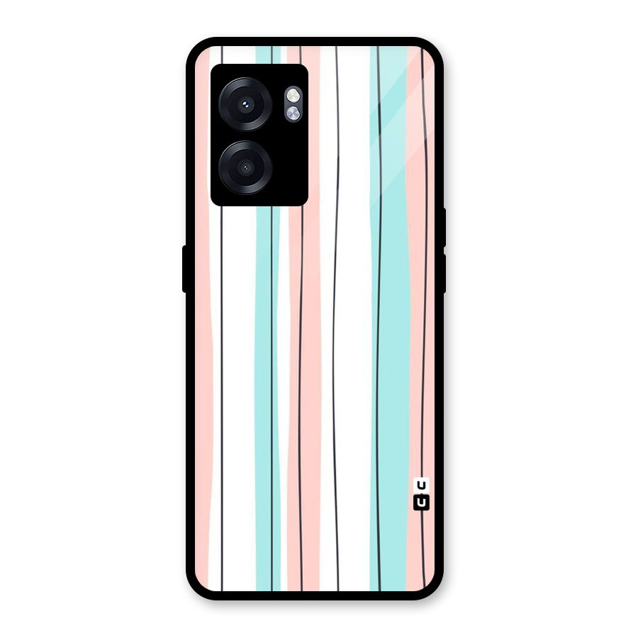 Pastel Tri Stripes Glass Back Case for Realme Narzo 50 5G