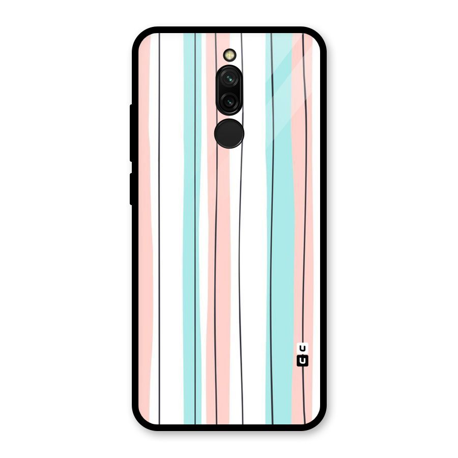 Pastel Tri Stripes Glass Back Case for Redmi 8