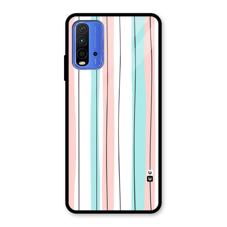 Pastel Tri Stripes Glass Back Case for Redmi 9 Power