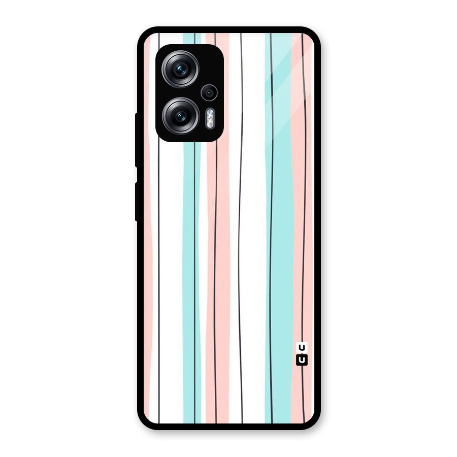 Pastel Tri Stripes Glass Back Case for Redmi K50i