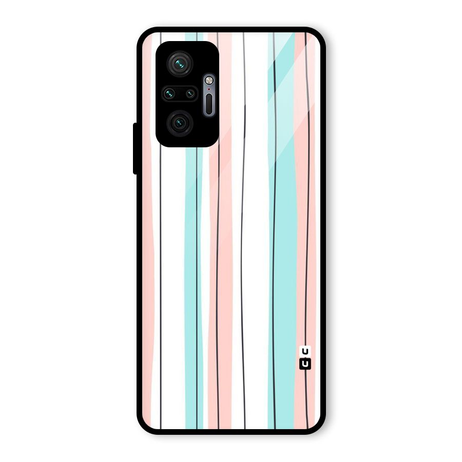 Pastel Tri Stripes Glass Back Case for Redmi Note 10 Pro