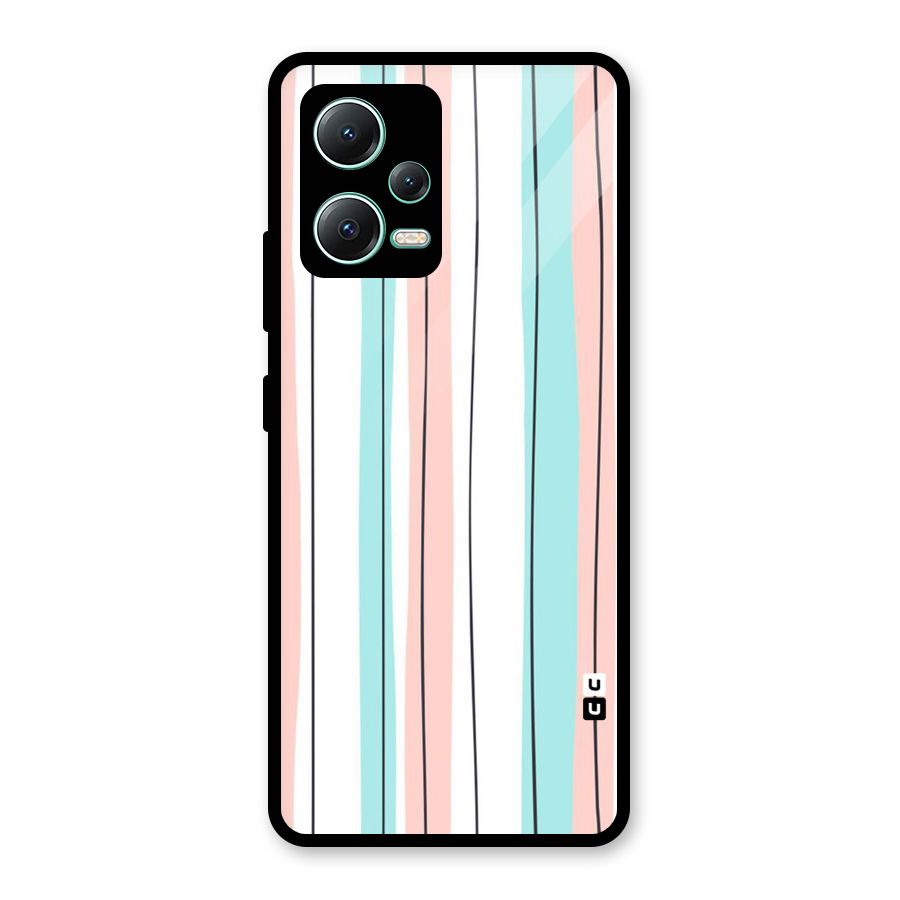 Pastel Tri Stripes Glass Back Case for Redmi Note 12 5G