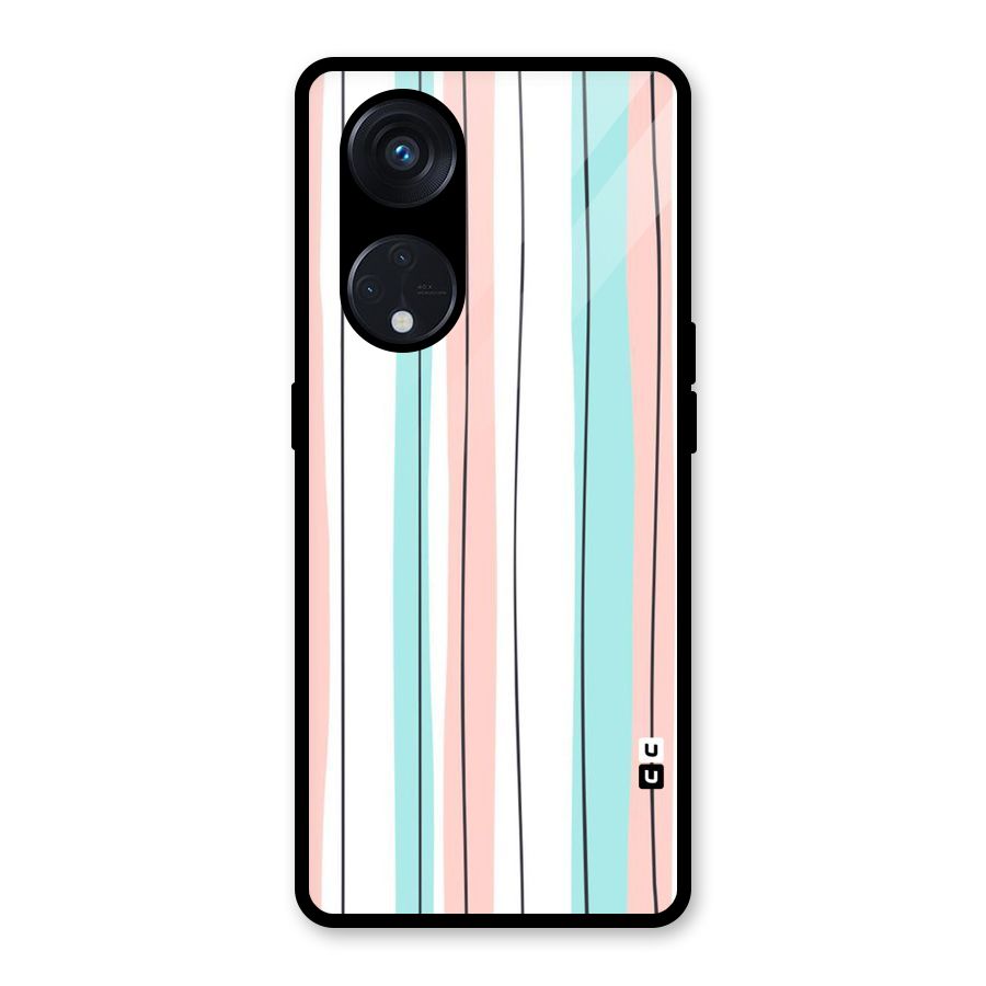 Pastel Tri Stripes Glass Back Case for Reno8 T 5G