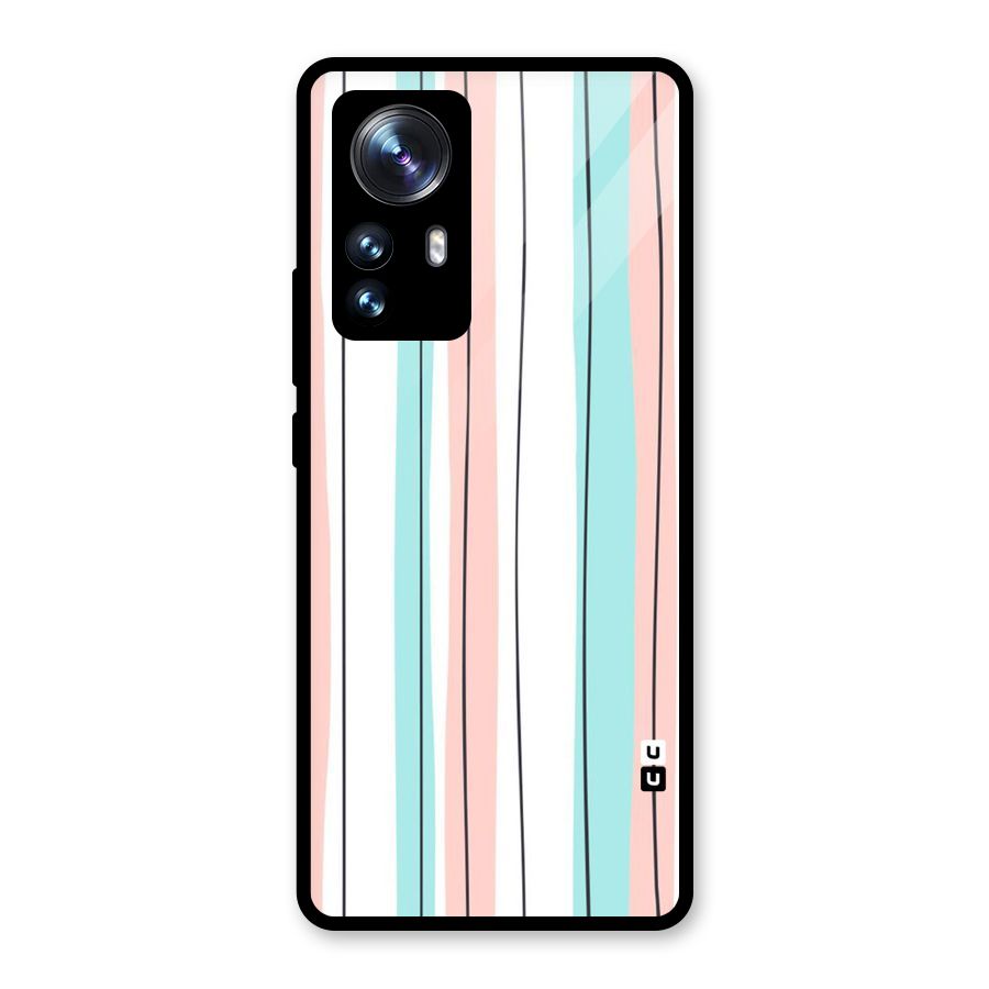Pastel Tri Stripes Glass Back Case for Xiaomi 12 Pro
