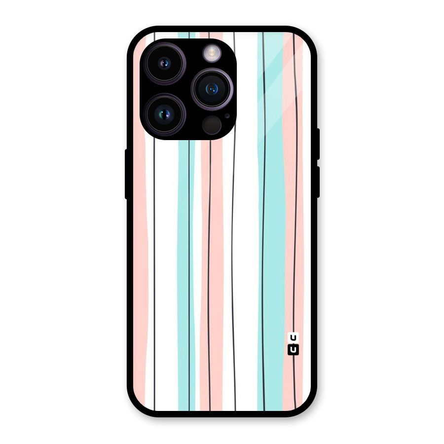 Pastel Tri Stripes Glass Back Case for iPhone 14 Pro