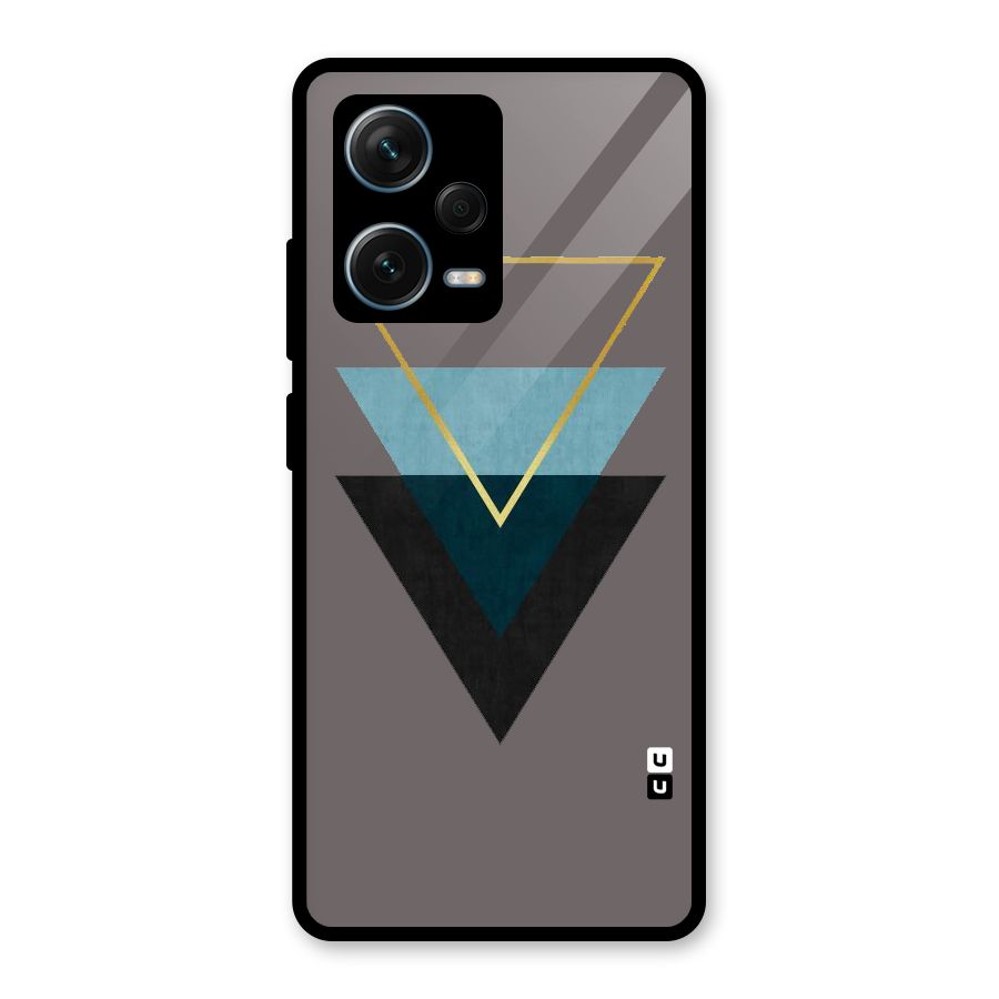 Pastel Triangle Glass Back Case for Redmi Note 12 Pro Plus 5G