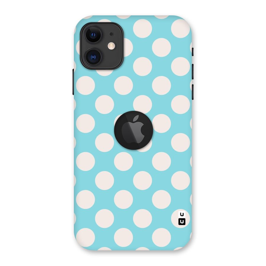 Pastel White Polka Dots Back Case for iPhone 11 Logo Cut
