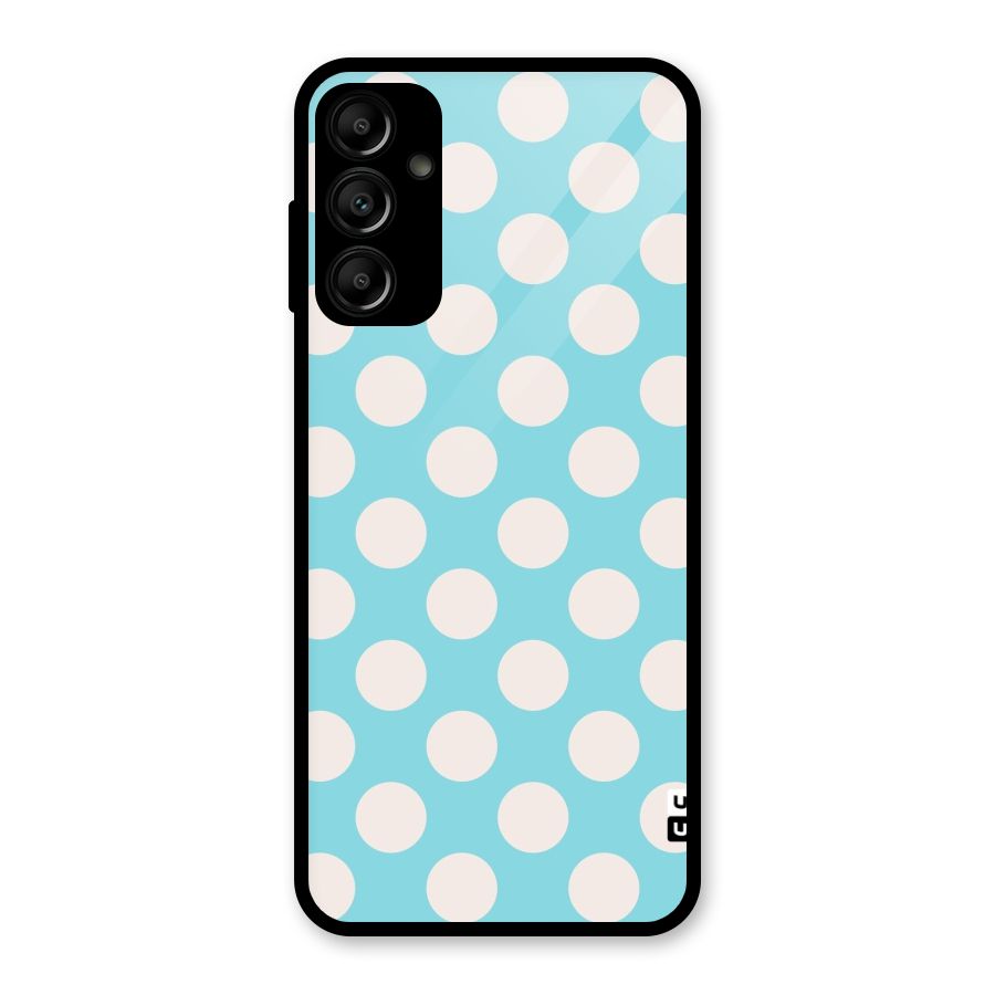 Pastel White Polka Dots Glass Back Case for Galaxy A14 5G
