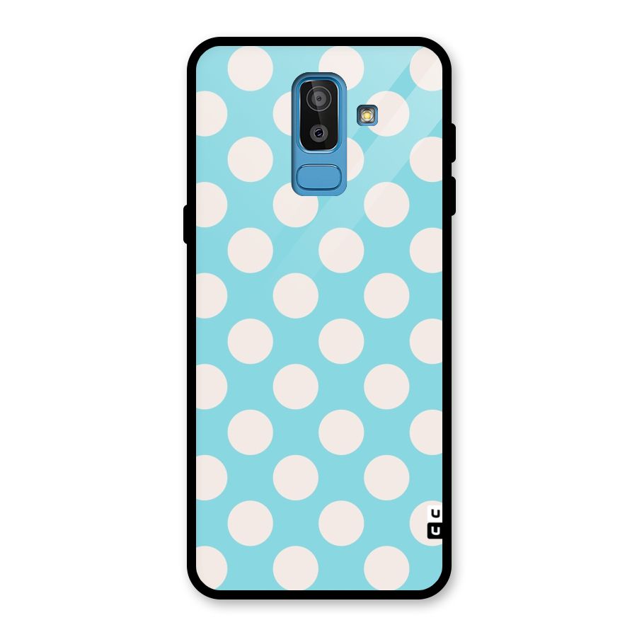 Pastel White Polka Dots Glass Back Case for Galaxy J8