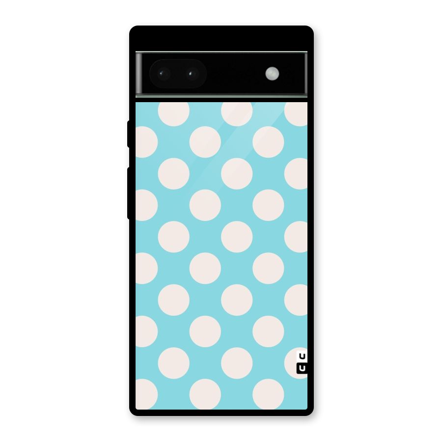 Pastel White Polka Dots Glass Back Case for Google Pixel 6a
