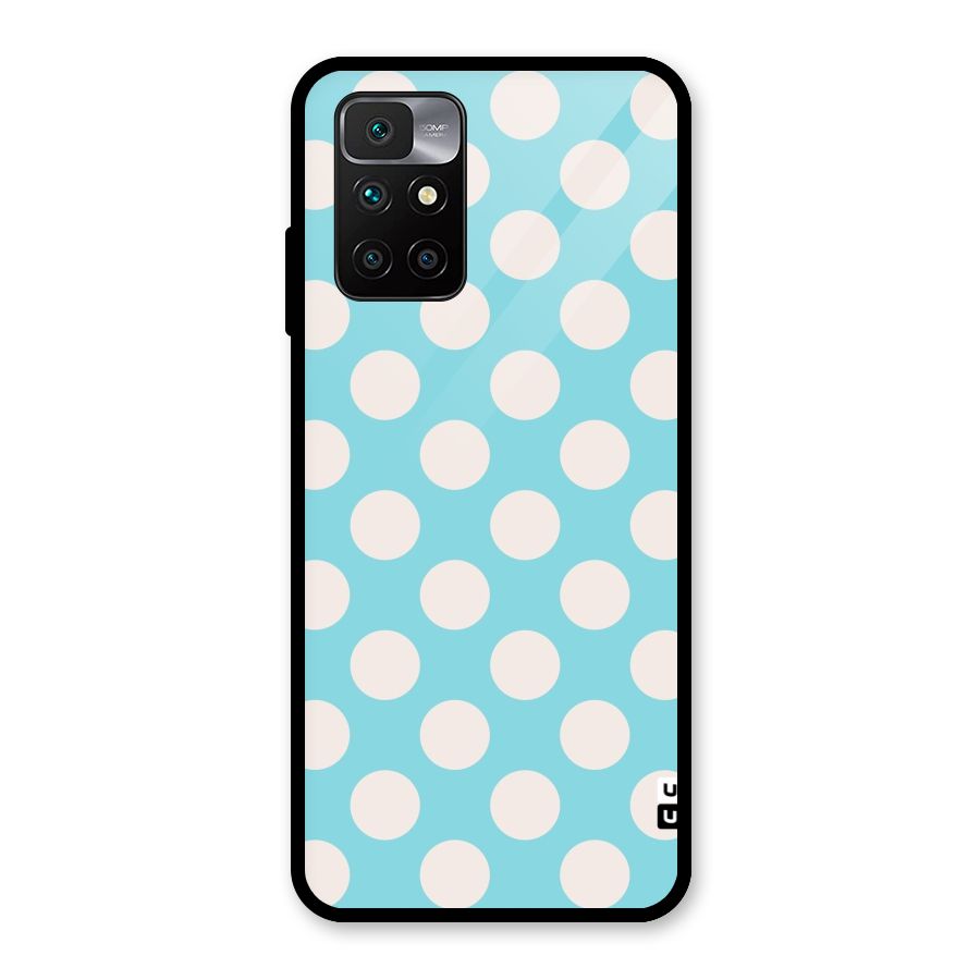 Pastel White Polka Dots Glass Back Case for Redmi 10 Prime