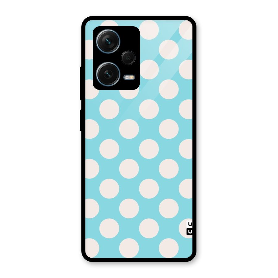 Pastel White Polka Dots Glass Back Case for Redmi Note 12 Pro Plus 5G