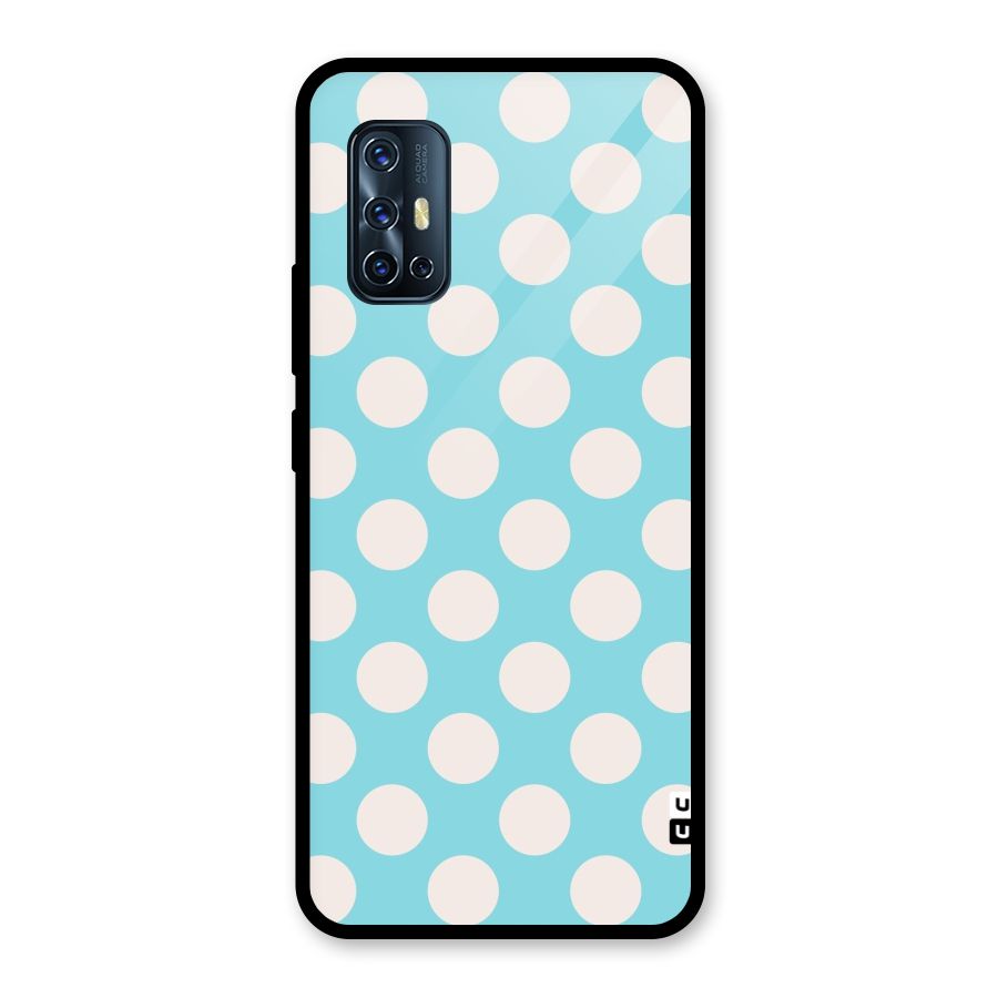 Pastel White Polka Dots Glass Back Case for Vivo V17