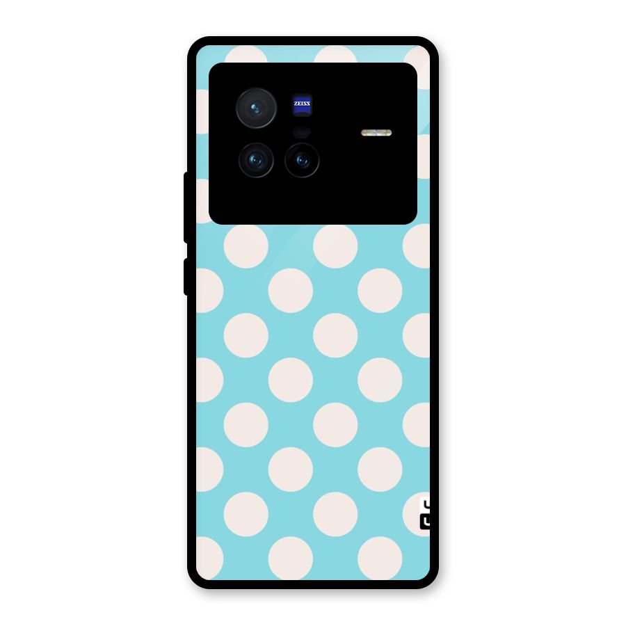 Pastel White Polka Dots Glass Back Case for Vivo X80
