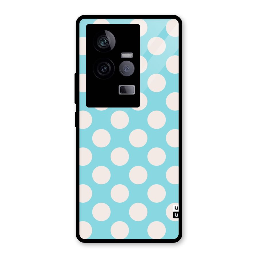 Pastel White Polka Dots Glass Back Case for Vivo iQOO 11 5G