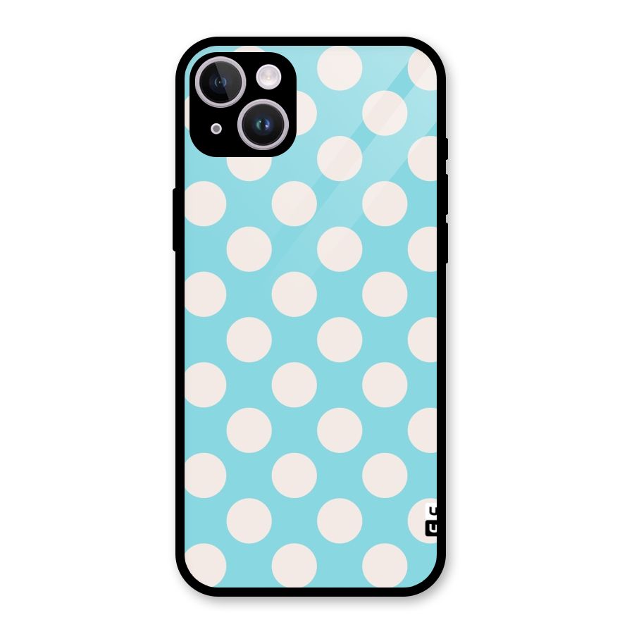 Pastel White Polka Dots Glass Back Case for iPhone 14 Plus