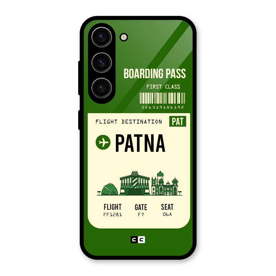 Patna Boarding Pass Glass Back Case for Galaxy S23