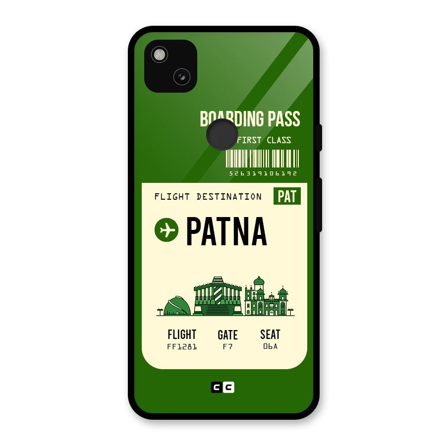 Patna Boarding Pass Glass Back Case for Google Pixel 4a