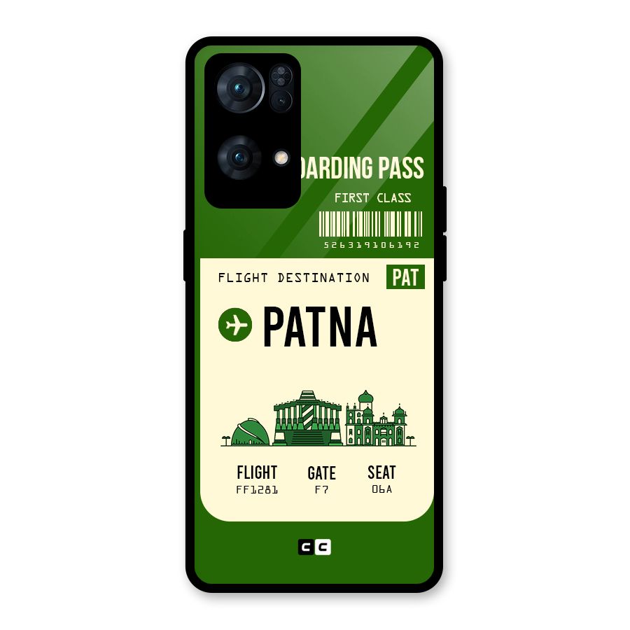 Patna Boarding Pass Glass Back Case for Oppo Reno7 Pro 5G