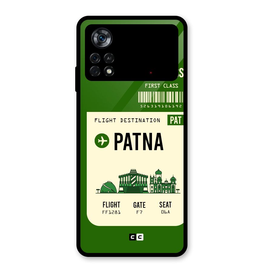 Patna Boarding Pass Glass Back Case for Poco X4 Pro 5G