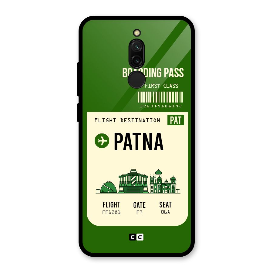 Patna Boarding Pass Glass Back Case for Redmi 8
