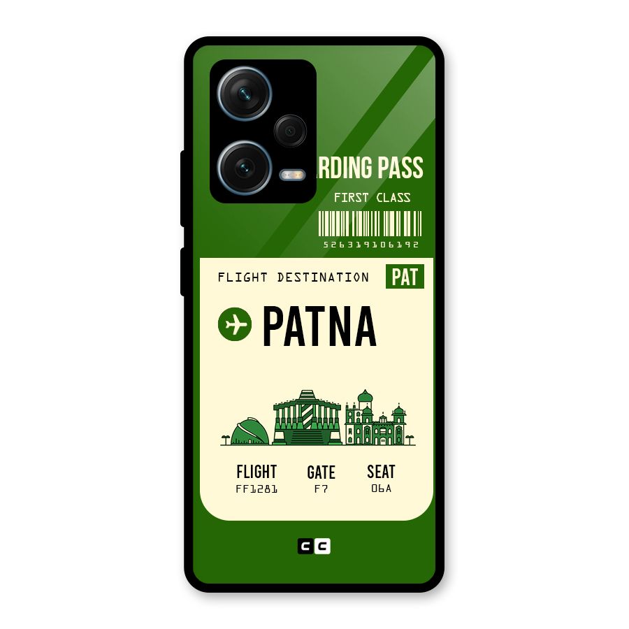 Patna Boarding Pass Glass Back Case for Redmi Note 12 Pro Plus 5G