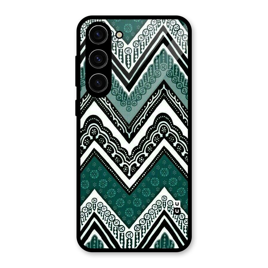 Patterned Chevron Glass Back Case for Galaxy S23 Plus