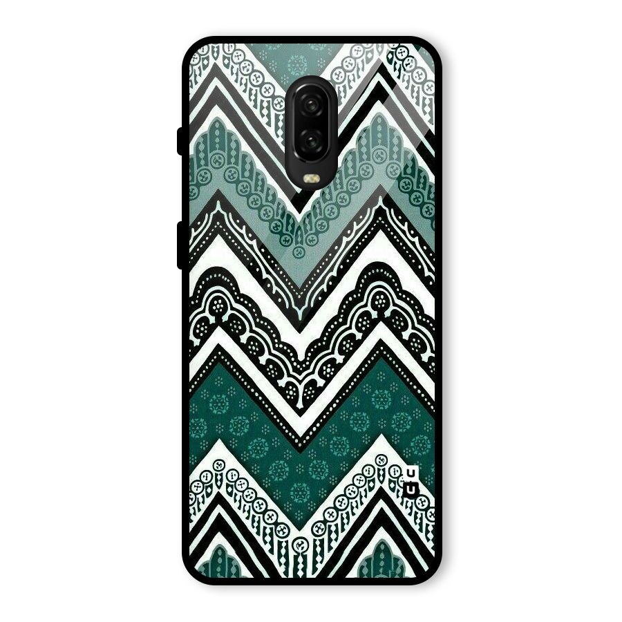 Patterned Chevron Glass Back Case for OnePlus 6T
