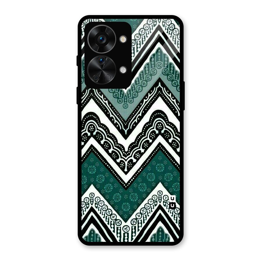 Patterned Chevron Glass Back Case for OnePlus Nord 2T