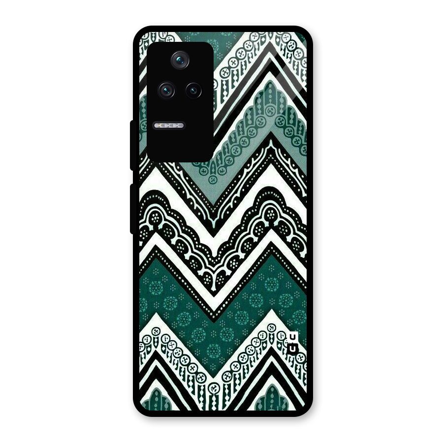 Patterned Chevron Glass Back Case for Poco F4 5G