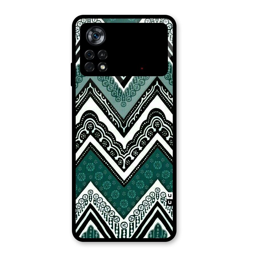 Patterned Chevron Glass Back Case for Poco X4 Pro 5G