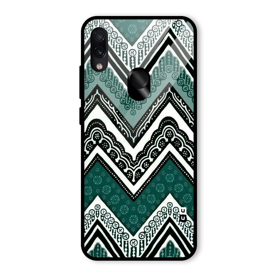 Patterned Chevron Glass Back Case for Redmi Note 7 Pro