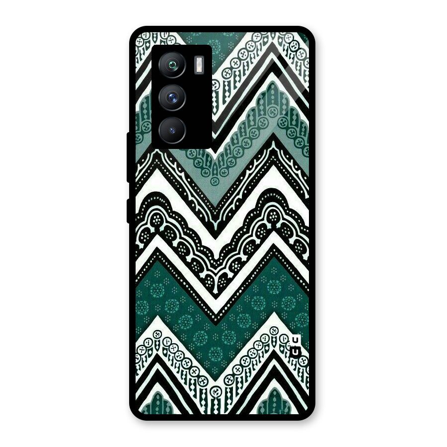 Patterned Chevron Glass Back Case for Vivo iQOO 9 SE